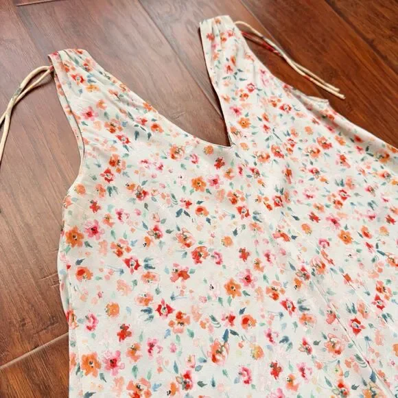 Amanda Uprichard 100% Silk Cami Tank Top Tie Shoulder Floral Romantic Sz XS - Picture 11 of 14
